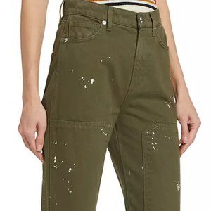 Veronica Beard Dylan High-Rise Splattered Paint Straight Jeans 26